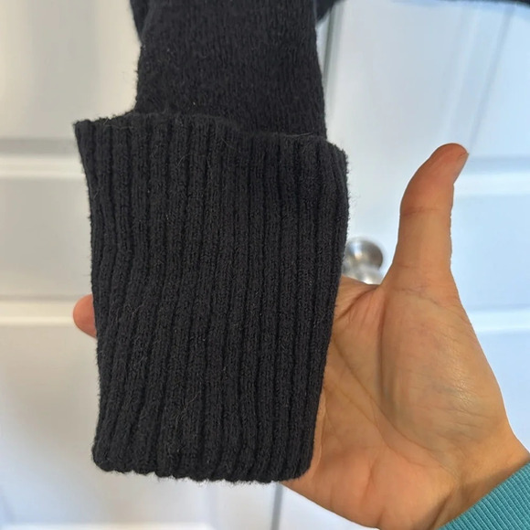 Treasure & Bond Black Turtleneck Sweater Cotton Blend Size Large Cuffed Sleeve - Picture 5 of 10